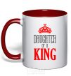 Mug with a colored handle Daughter of a king red фото