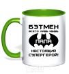 Mug with a colored handle Batman's just a mouse kelly-green фото