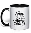 Mug with a colored handle My ant is like my mom but cooler black фото