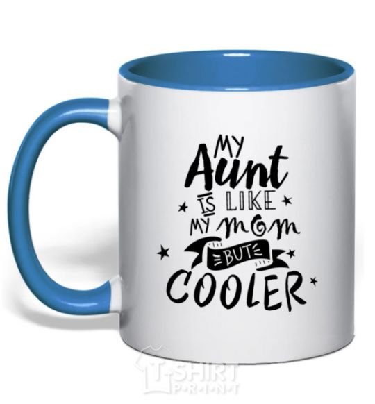 Mug with a colored handle My ant is like my mom but cooler royal-blue фото