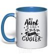 Mug with a colored handle My ant is like my mom but cooler royal-blue фото