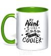 Mug with a colored handle My ant is like my mom but cooler kelly-green фото