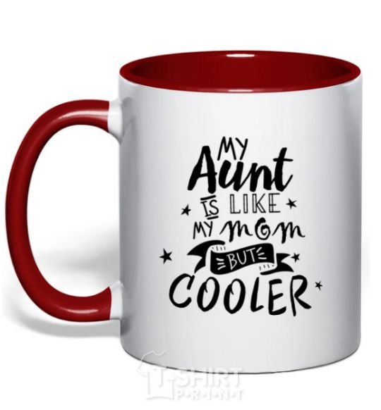 Mug with a colored handle My ant is like my mom but cooler red фото