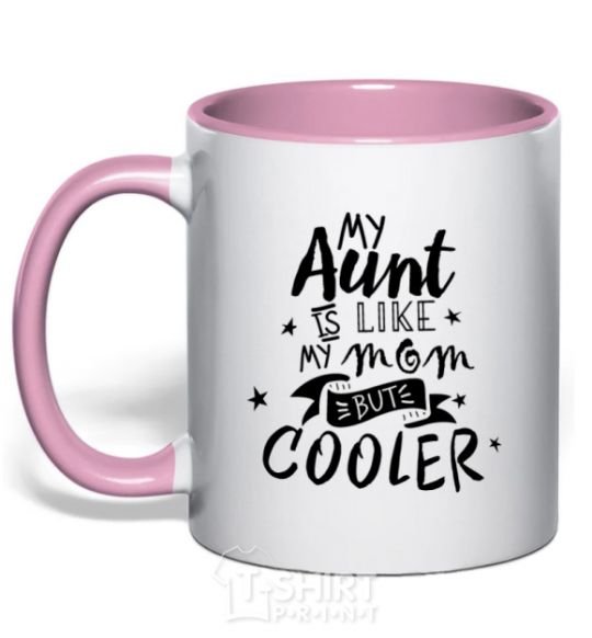 Mug with a colored handle My ant is like my mom but cooler light-pink фото