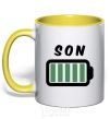 Mug with a colored handle Son yellow фото