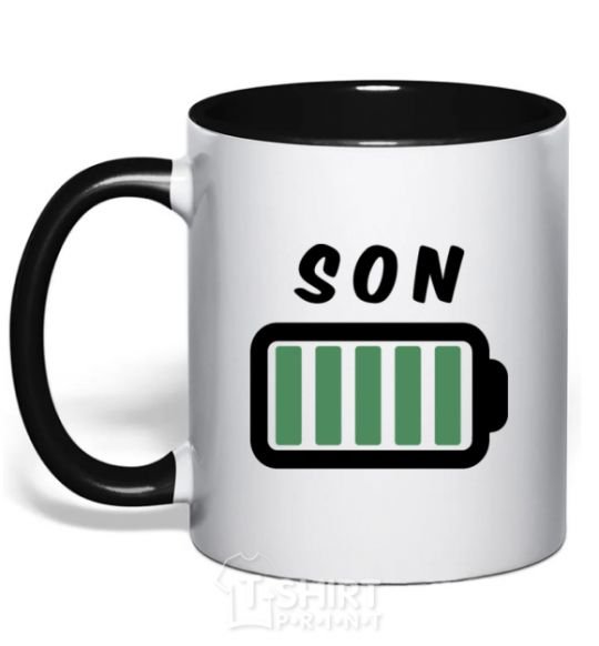 Mug with a colored handle Son black фото