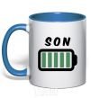 Mug with a colored handle Son royal-blue фото