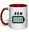 Mug with a colored handle Son red фото