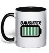 Mug with a colored handle Daughter V.1 black фото