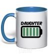Mug with a colored handle Daughter V.1 royal-blue фото