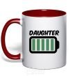 Mug with a colored handle Daughter V.1 red фото