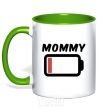 Mug with a colored handle Mommy kelly-green фото