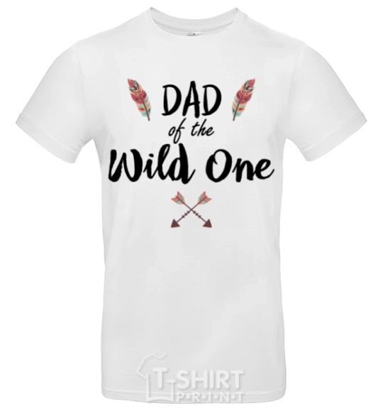 Мужская футболка Dad of the wild one Белый фото