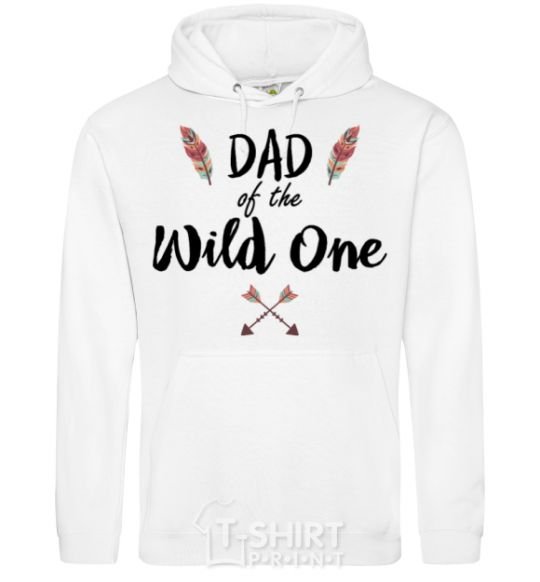 Men`s hoodie Dad of the wild one White фото