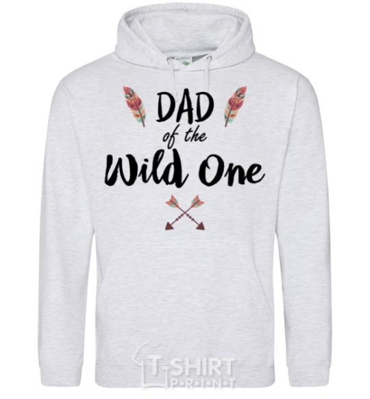 Men`s hoodie Dad of the wild one sport-grey фото