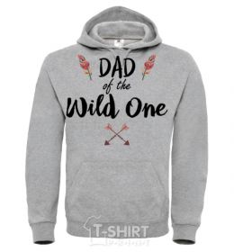 Men`s hoodie Dad of the wild one sport-grey фото