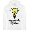 Men`s hoodie My parents best idea White фото