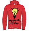 Men`s hoodie My parents best idea bright-red фото