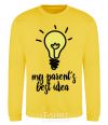 Sweatshirt My parents best idea yellow фото