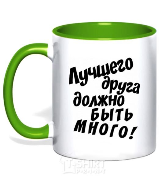 Mug with a colored handle A best friend should be many kelly-green фото