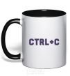 Mug with a colored handle Сtrl+C black фото