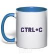 Mug with a colored handle Сtrl+C royal-blue фото