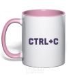 Mug with a colored handle Сtrl+C light-pink фото