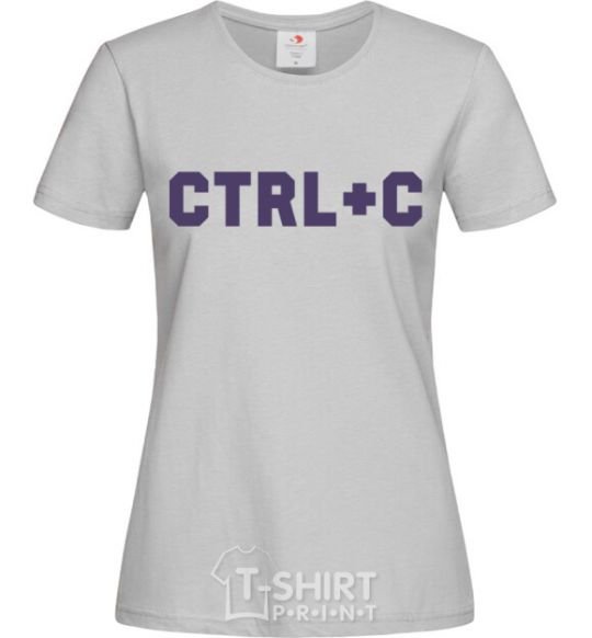 Women's T-shirt Сtrl+C grey фото