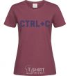 Women's T-shirt Сtrl+C burgundy фото