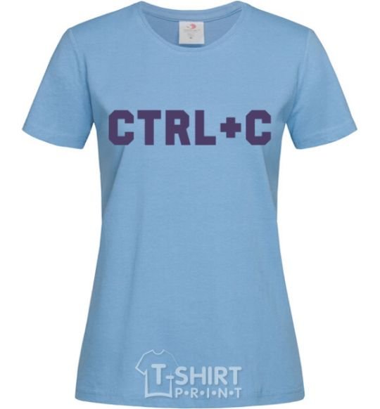 Women's T-shirt Сtrl+C sky-blue фото