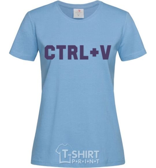 Женская футболка Сtrl+V Голубой фото