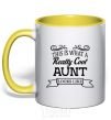 Mug with a colored handle This is what a really cool aunt looks like yellow фото