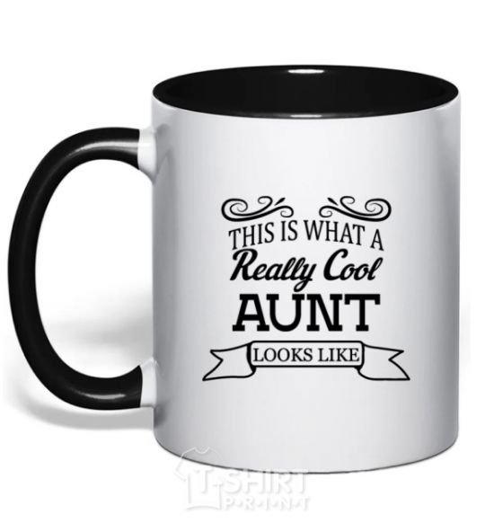 Mug with a colored handle This is what a really cool aunt looks like black фото