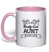 Mug with a colored handle This is what a really cool aunt looks like light-pink фото