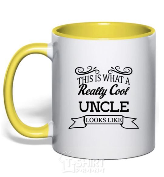 Mug with a colored handle This is what a really cool ancle looks like yellow фото