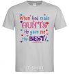 Men's T-Shirt When God made AUNTS He gave me the BEST grey фото