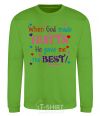 Sweatshirt When God made AUNTS He gave me the BEST orchid-green фото