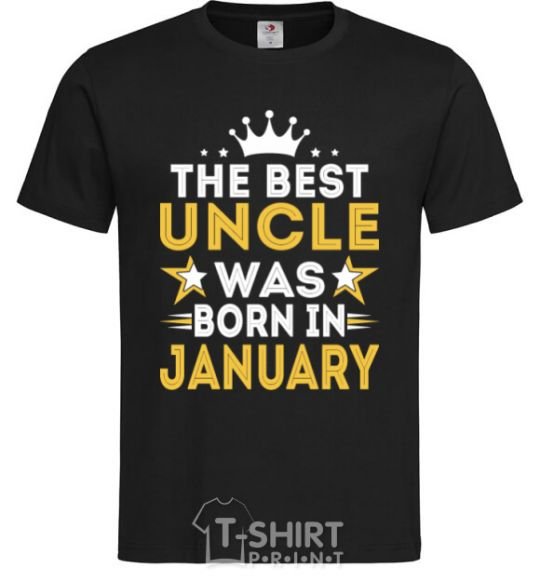 Мужская футболка The best uncle was born in Jenuary Черный фото