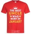 Мужская футболка The best uncle was born in Jenuary Красный фото