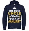 Men`s hoodie The best uncle was born in Jenuary navy-blue фото