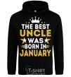 Men`s hoodie The best uncle was born in Jenuary black фото