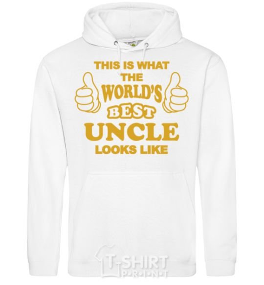 Men`s hoodie This is the worlds best uncle looks like White фото