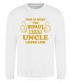 Sweatshirt This is the worlds best uncle looks like White фото