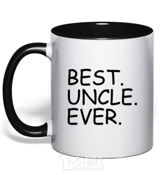 Mug with a colored handle Best uncle ever black фото