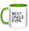 Mug with a colored handle Best uncle ever kelly-green фото