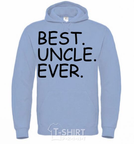 Men`s hoodie Best uncle ever sky-blue фото