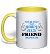 Mug with a colored handle This is the worlds best friend looks like yellow фото
