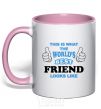 Mug with a colored handle This is the worlds best friend looks like light-pink фото