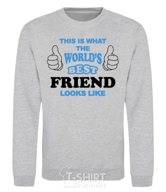 Sweatshirt This is the worlds best friend looks like sport-grey фото