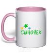 Mug with a colored handle Sonny light-pink фото